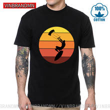 Camiseta kiteboard retrô vintage para homens, camiseta para kiteboard de surfe e pôr do sol, da moda para homens 2024 - compre barato