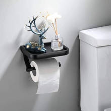 Wall Mounted Toilet Paper Holder Tissue Paper Holder Toilet Roll Dispenser With Phone Storage Shelf For Bathroom Accessories 2024 - buy cheap