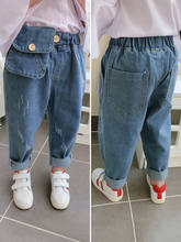 2020 new spring item girl casual pocket jeans pant cool denim trousers 2024 - buy cheap