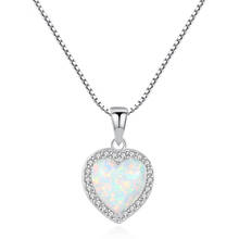 MetJakt S925 Sterling Silver Opal with 3A Zircon Pendant Peach Heart Cute Sweet Women's Necklace 2024 - buy cheap