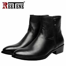 Reetene botas masculinas antiderrapantes, couro legítimo, cano alto masculino, resistente ao desgaste, borracha de alta qualidade 2024 - compre barato