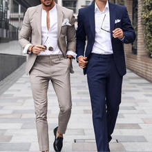 Classy Wedding Tuxedos Mens Suits Slim Fit Bridegroom Tuxedos For Men Two Pieces Groomsmen Attire Groom Outfit (Jacket+Pant) 2024 - buy cheap