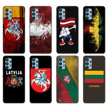 Capa tpu preta para samsung galaxy a32 a42 a52 a72 4g 5g s21 plus ultra capa traseira letônia lituânia bandeira a 2024 - compre barato