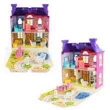 Diy montagem mini castelo casa modelo conjunto com led criança fingir jogar crianças brinquedos educativos meninas presente 2024 - compre barato