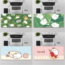 Fhnblj alta qualidade lindo molang bloqueio borda mouse pad jogo frete grátis grande mouse pad tapete teclados 2024 - compre barato