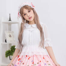 Japanese sweet lolita shirt vintage peter pan collar puff sleeve princess victorian shirt kawaii girl gothic lolita top loli cos 2024 - buy cheap