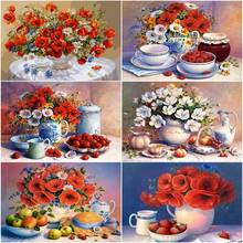 Картины для рисования по номерам на холсте, «цветок в вазе», фрукты 2024 - купить недорого