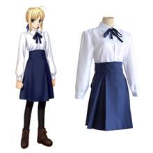 Fate Stay Night Saber Altria Pendragon Cosplay Costume Japanese JK Dress Daily Uniform Anime Girls Women Clothing Suit 2024 - buy cheap