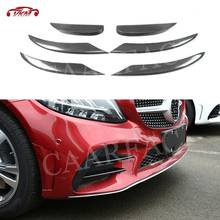 6 PCS Front Fog light Cover trims Strips for Benz C Class W205 C205 C180 C260 C300 2019-2022 Cabon Fiber ABS Car Grille Decals 2024 - buy cheap