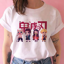 90s kimetsu no yaiba demon slayer t shirt women graphic top tees Japanese anime tshirt harajuku kawaii streetwear punk t-shirt 2024 - buy cheap