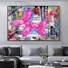 Pink Balloon Dog Street Graffiti Art Canvas Painting Cartoon Posters and Prints Modern Wall Pictures for Living Room Home Decor 2024 - buy cheap