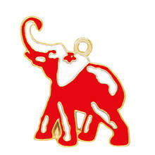 Exquisite enamel metal elephant charm DST sorority society symbol jewelry red pendant 2024 - buy cheap