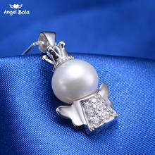 Colgante de perlas de agua dulce 925 de plata, hermoso collar de perlas naturales blancas de ala de Ángel de boda, regalo de cumpleaños 2024 - compra barato