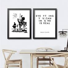 Everyhing you can image is real Picasso Canvas Art Prints Famous Drawing Don Quixote Painting Wall Pictures Living Room Decor 2024 - buy cheap