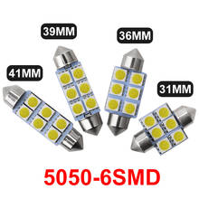 Festoon Led para techo de coche, 5050 6SMD luz de lectura, C5W, 31mm, 36mm, 39mm, 41mm, 1 ud. 2024 - compra barato