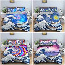 Big Wave Duvet Cover Set Japanese Art Bedding Set 3D Abstract Comforter Cover With Pillowcase Single Twin King Queen Bedclothes 2024 - buy cheap