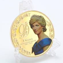 Five Pounds 999 Gold Silver Plated Coin Diana Princess of Wales Coins  British Diana Spencer Souvernir Gifts 2024 - buy cheap