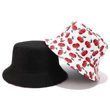 Chapéu cesta de frutas e cereja reversível, chapéu para meninas, chapéu de pescador estilo panamá e bob, chapéu de sol para o verão, novo, 2020 2024 - compre barato