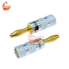 24k portátil banhado a ouro lanterna tipo banana plug fixo falante parafuso fio de cabo musical para nakamichi 4mm conector de áudio jack 2024 - compre barato