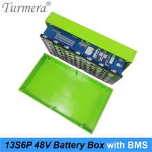 Turmera-caja de batería de litio 13S6P para bicicleta eléctrica de 48V, con 15A 20A BMS, incluye soporte y tira de níquel para batería de bicicleta eléctrica de 48V 2024 - compra barato
