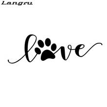 Langru Love Dog Footprints Automobile Vinyl Sticker Decals Car Accessories Jdm 2024 - buy cheap