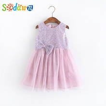 Sodawn Baby Girl Dress Flower Long Mesh Sleeve Children Dress Wedding Party Birthday Kids Clothes For Girls Kid Dresses 2024 - buy cheap