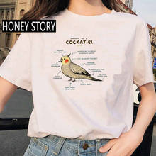 FIXSYS-camisetas de manga corta para mujer, ropa con estampado gráfico de Anatomía de loro Animal, informal, Unisex 2024 - compra barato
