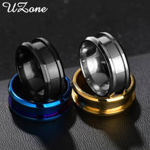 UZone-anillo de acero inoxidable para hombre y mujer, accesorio sencillo de 8mm de ancho inclinado, con ranura grande, ideal para regalo 2024 - compra barato