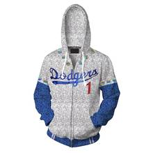 New Rocketman Elton John Dodgers Hoodie Baseball Team Uniform Cosplay Costume Zipper Hooded Sweatshirt 2024 - buy cheap