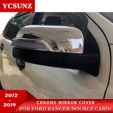 Mirror Covers For Ford Ranger 2012-2019 T6 T7 T8 Wildtrak Double Cabin with lights In Chrome 2024 - buy cheap