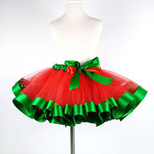 Natal ano novo crianças crianças verde vermelho tutu saia meninas tule tutu pettiskirt dança bolha saia vestido de baile princesa 2024 - compre barato