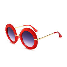 Retro redondo óculos de sol feminino desginer moda dos homens vermelho proteger tons eyewear dos homens do vintage acessórios por atacado óculos de sol 2024 - compre barato