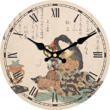 Большие деревянные настенные часы сказочные женские красные китайские традиционные красные художественные винтажные потертые бесшумные кварцевые настенные часы в рустикальном стиле 2024 - купить недорого