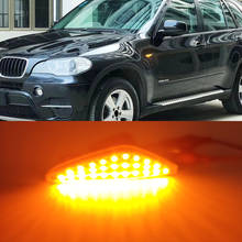 Luz intermitente para lateral de carro, 1 par de luz led com fluxo dinâmico, sinal lateral, para bmw x5, e70, x6, e71, e72, x3, f25 2024 - compre barato
