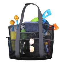 Складная сумка для плавания, портативная сетчатая вместительная сумка для хранения с несколькими карманами для семьи, пляжа, пикника, путешествий 2024 - купить недорого