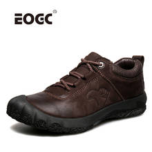 Sapatos masculinos de couro natural, feito à mão, confortáveis, casuais, plus size, sapatos antiderrapantes para caminhada, de alta qualidade 2024 - compre barato