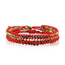 2 pçs feito à mão pulseira de rosca trançada para mulheres homens sorte tibetano budista pulseiras charme ajustável pulseiras amizade jóias 2024 - compre barato