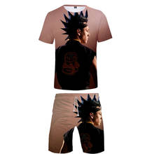 2021 New Karate Kid Cobra Kai 3D Printed Sweat Suit 2 Piece Set Mens Short Sleeve T Shirt + Beach Shorts Casual teen Tracksuit 2024 - buy cheap