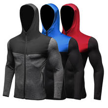 Sudaderas con capucha de gimnasio para hombre, chaqueta para correr, ropa deportiva de manga larga para trotar, entrenamiento, ejercicio, ropa de Fitness de talla grande, Invierno 2024 - compra barato