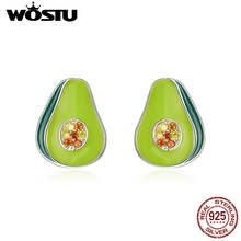 WOSTU Real 925 Sterling Silver Ace Oil Fruit Stud Earrings Enamel Earrings For Women Fashion Silver Jewelry CQE1015 2024 - buy cheap