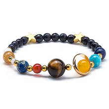 Handmade Solar System Bracelet Universe Galaxy The Eight Planets Star Natural Stone Bead Bracelets Bangles For Women men jewelry 2024 - buy cheap