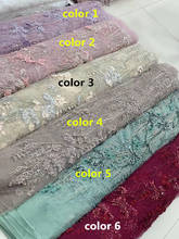 Cyndi-98.8816 embroidered Mesh Tulle fabric Factory price sequins Nigerian lace fabrics 2024 - buy cheap