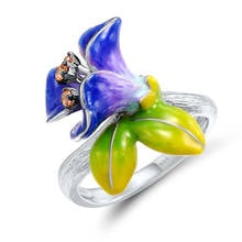 MOONROCY Silver Color Bohemia Rings Colourful Flower Plants Hyperbole for Women Girls Gift Dropshipping Party Jewelry Wholesale 2024 - buy cheap