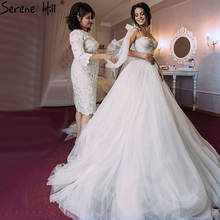 Serene Hill цвета слоновой кости простые сексуальные свадебные платья 2021 Бисероплетение алмаз без рукавов Свадебные платья HA2438 на заказ 2024 - купить недорого
