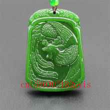 Natural Green Jade Phoenix Pendant Necklace Chinese Hand-Carved Charm Jadeite Jewellery Fashion Amulet for Men Women Lucky Gifts 2024 - buy cheap