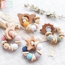 1PC Wooden Teether Hedgehog Pandent Baby Bracelet Crochet Beads Wood Crafts Ring Engraved Beads Baby Teether Wooden Toys Product 2024 - buy cheap