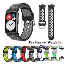 Correa de silicona de doble Color para Huawei Watch, accesorios de pulsera para huawei Fit, correa de reloj inteligente 2024 - compra barato