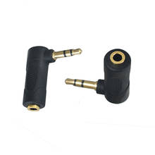 Adaptador de áudio jack estéreo de 90 graus, 3.5mm macho para fêmea, conversor aux 2024 - compre barato