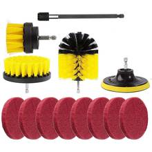 Hot 13Pcs Drill Brush Attachment Scrub Pads Cleaning Brush Power Scrubber Set for Car Grout Bathroom Carpet Tile Brick 2024 - buy cheap