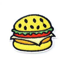 Hamburger (Size:4.0X5.0cm) DIY Cloth Badge Mend Decorate Patch Jeans Jackets Bag Clothes Apparel Sewing Decoration Applique 2024 - buy cheap